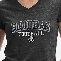 Women's Champion Black Las Vegas Raiders Triumph Tri-Blend V-Neck T-Shirt