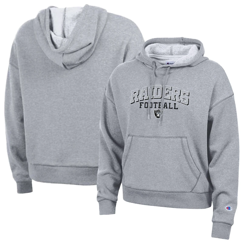 Sweat à capuche Champion Triumph Tri-Blend gris pour femme, modèle Triumph, de la marque Las Vegas Raiders.