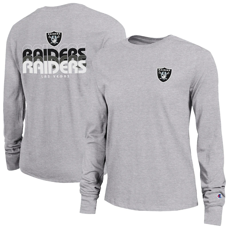 T-shirt à manches longues Core des Las Vegas Raiders, championne féminine, gris chiné