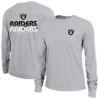 T-shirt à manches longues Core des Las Vegas Raiders, championne féminine, gris chiné