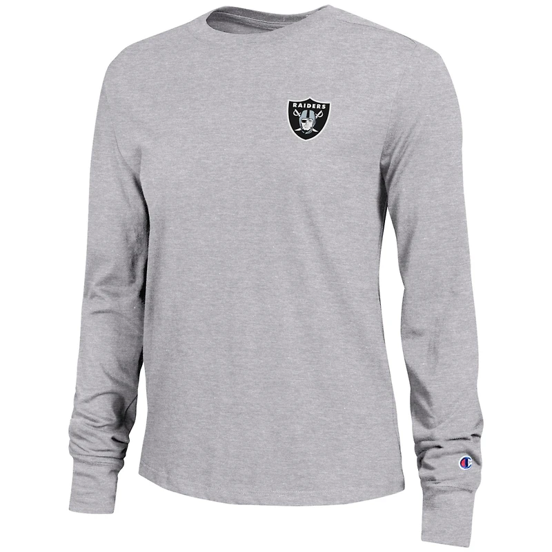 T-shirt à manches longues Core des Las Vegas Raiders, championne féminine, gris chiné