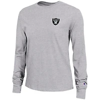 T-shirt à manches longues Core des Las Vegas Raiders, championne féminine, gris chiné