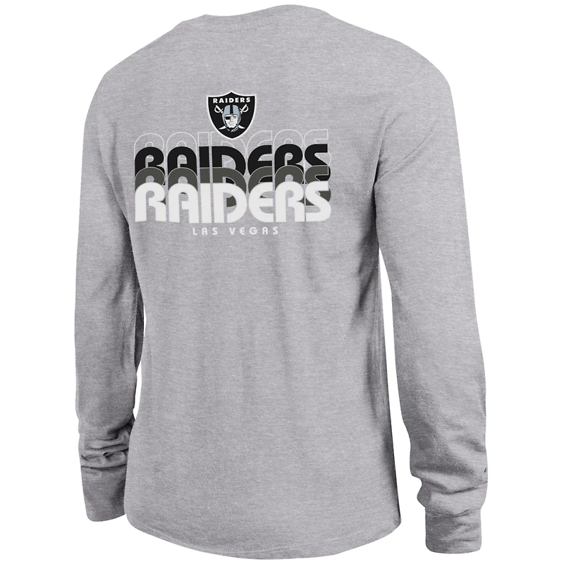 T-shirt à manches longues Core des Las Vegas Raiders, championne féminine, gris chiné