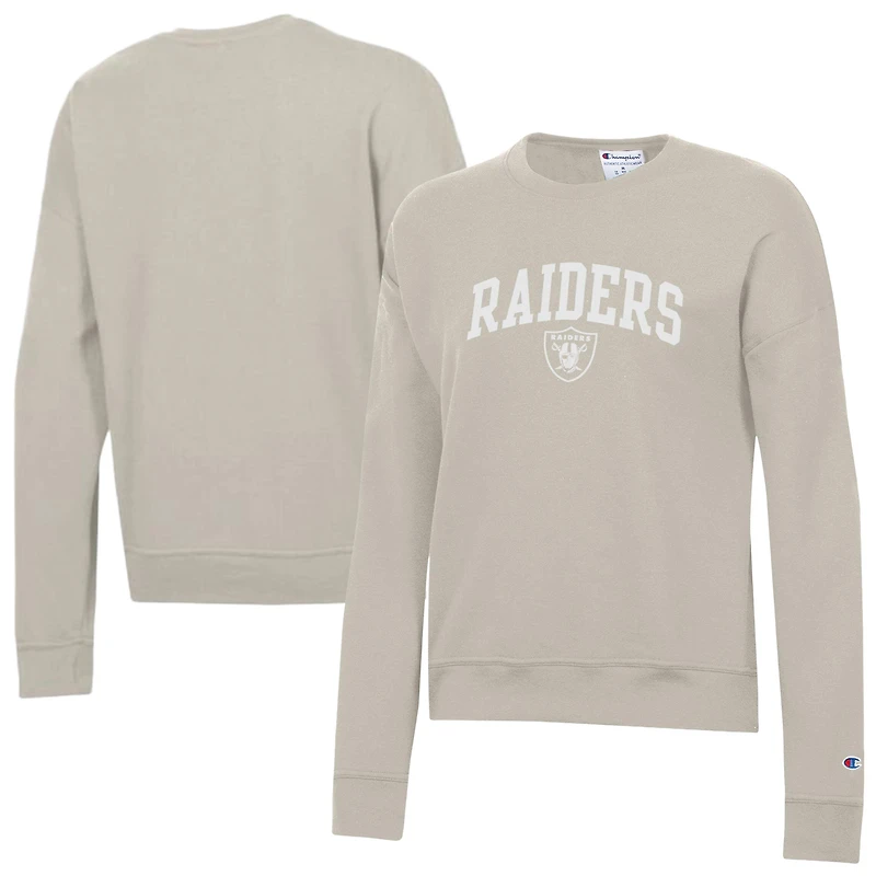 Women's Champion Light Brown Las Vegas Raiders Powerblend Cocoa Butter Fleece Sweatshirt