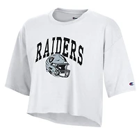 T-shirt court boyfriend blanc Champion pour femme, Las Vegas Raiders