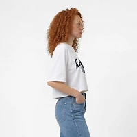 Women's Champion  White Las Vegas Raiders Boyfriend Cropped T-Shirt