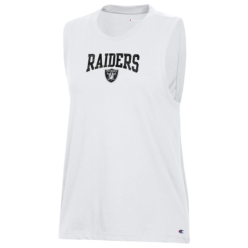Women's Champion  White Las Vegas Raiders Muscle Tank Top