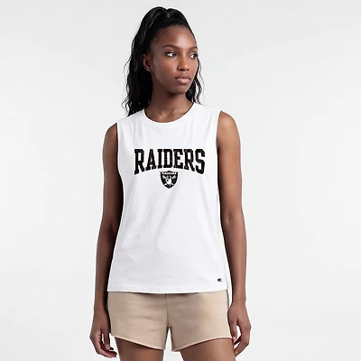 Women's Champion  White Las Vegas Raiders Muscle Tank Top