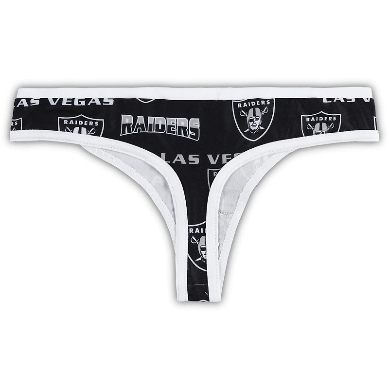 String en tricot pour femme Concepts Sport noir/blanc Las Vegas Raiders Breakthrough