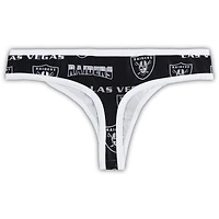 String en tricot pour femme Concepts Sport noir/blanc Las Vegas Raiders Breakthrough