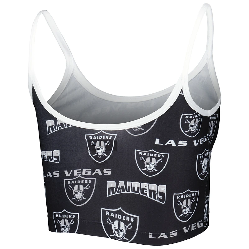 Concepts Sport Brassière de salon en maille Breakthrough Las Vegas Raiders noire pour femmes