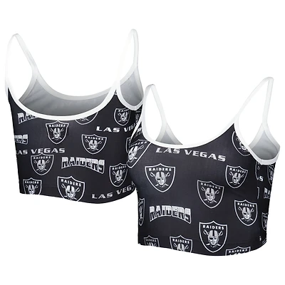 Women's Concepts Sport  Black Las Vegas Raiders Breakthrough Allover Knit Lounge Bralette