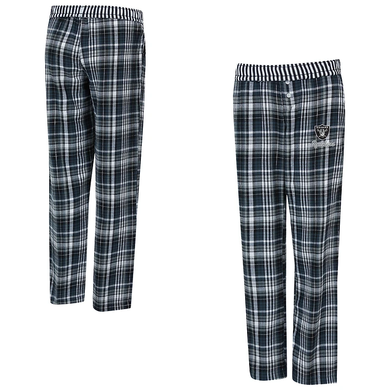 Women's Concepts Sport  Black Las Vegas Raiders Laney Plaid Tri-Blend Pants