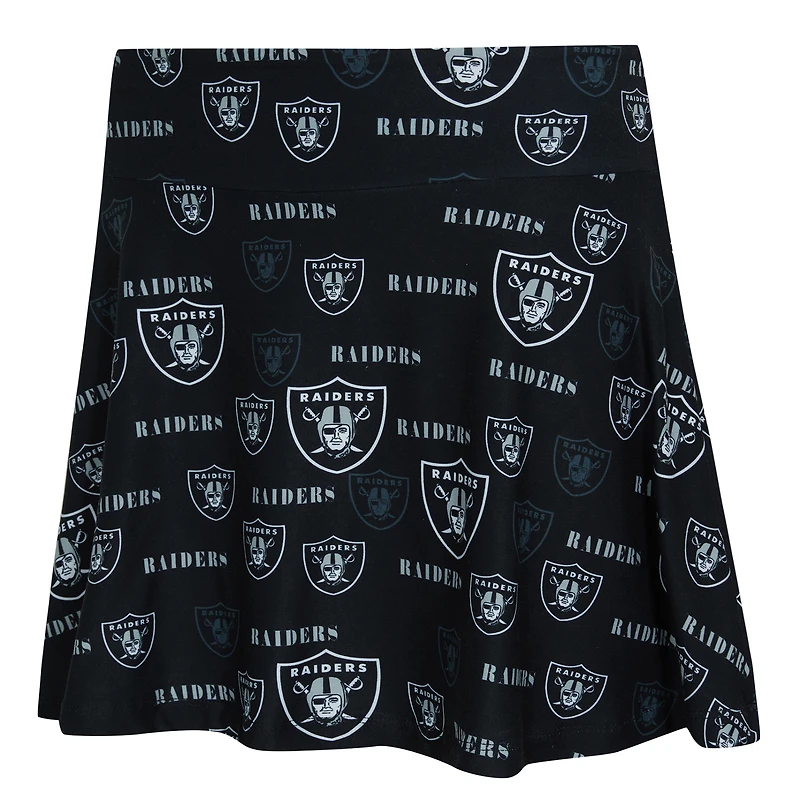 Women's Concepts Sport Black Las Vegas Raiders Mosaic Allover Print Skort