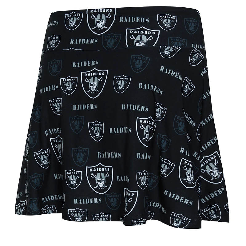 Women's Concepts Sport Black Las Vegas Raiders Mosaic Allover Print Skort