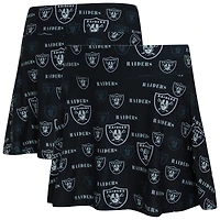 Jupe-short Concepts Sport noire à imprimé mosaïque des Las Vegas Raiders pour femme