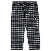 Ensemble de nuit Concepts Sport pour femmes, t-shirt avec badge et pantalon en flanelle, noir, Las Vegas Raiders, grande taille