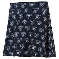 Jupe-short de nuit en tricot à imprimé intégral Las Vegas Raiders Record pour femme Concepts Sport Black