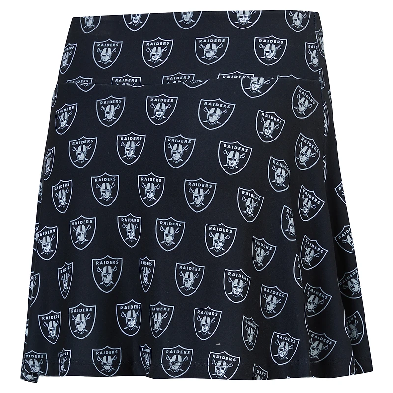 Women's Concepts Sport Black Las Vegas Raiders Record Allover Print Knit Sleep Skort