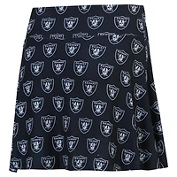 Women's Concepts Sport Black Las Vegas Raiders Record Allover Print Knit Sleep Skort