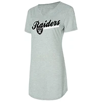 Women's Concepts Sport Gray Las Vegas Raiders Petition Knit Nightshirt