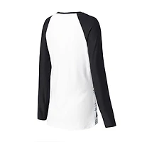 Ensemble de nuit Concepts Sport pour femmes, t-shirt et pantalon à manches longues Las Vegas Raiders Tinsel Raglan, blanc/noir