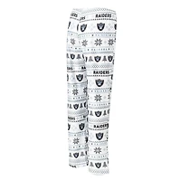 Ensemble de nuit Concepts Sport pour femmes, t-shirt et pantalon à manches longues Las Vegas Raiders Tinsel Raglan, blanc/noir