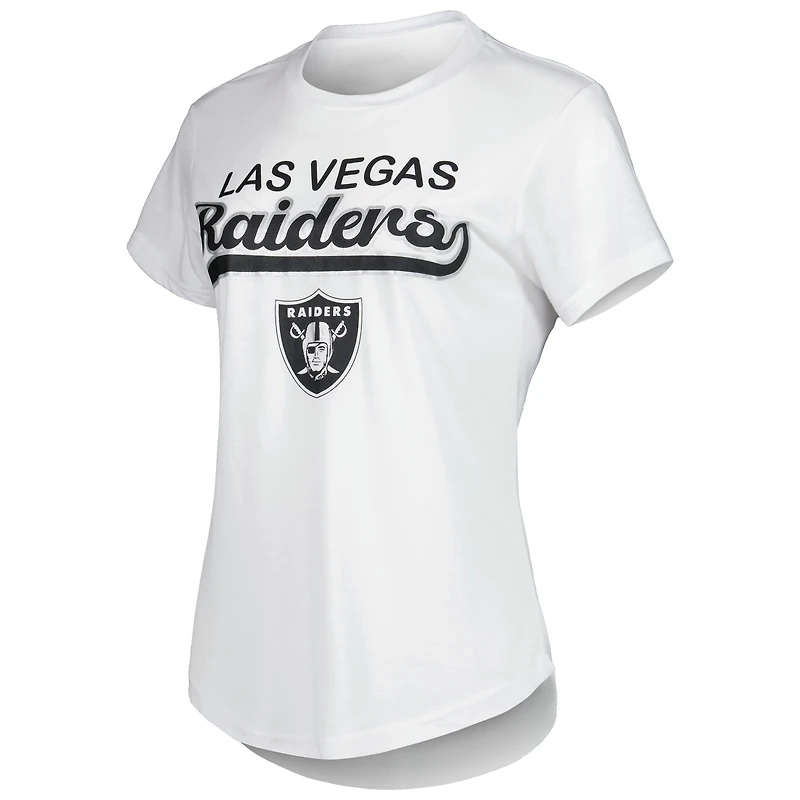 Concepts Sport Ensemble de nuit T-shirt et legging Las Vegas Raiders Sonata Blanc/Anthracite