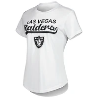 Women's Concepts Sport White/Charcoal Las Vegas Raiders Sonata Top & Leggings Sleep Set