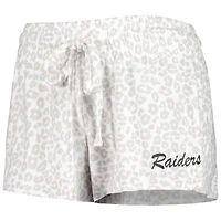 Ensemble de nuit Concepts Sport blanc/crème pour femme, haut et short en tricot des Las Vegas Raiders Montana