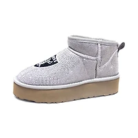 Bottes à plateforme en cristal Cuce Silver Las Vegas Raiders pour femmes