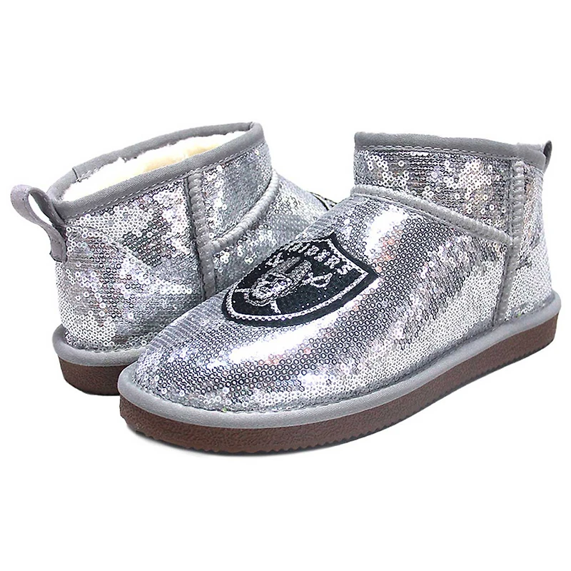 Bottines à paillettes Cuce argentées Las Vegas Raiders pour femmes