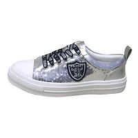Women's Cuce Silver Las Vegas Raiders Team Sequin Sneakers