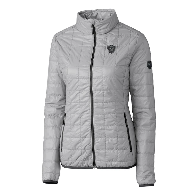 Doudoune isolante entièrement zippée Rainier PrimaLoft Eco pour femme, grise, Cutter & Buck, des Las Vegas Raiders