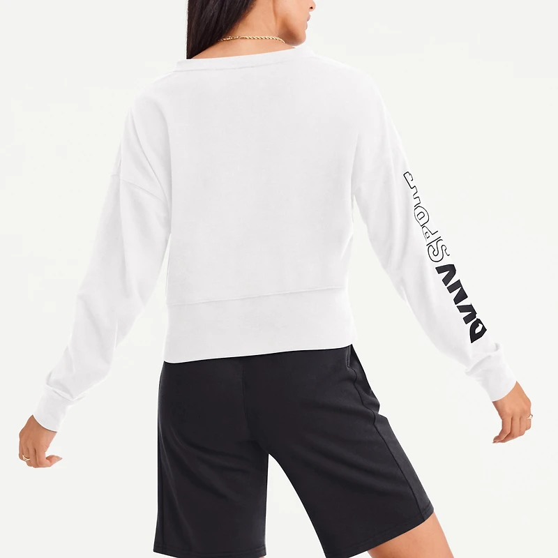 Sweat-shirt col V Lily Las Vegas Raiders DKNY Sport blanc pour femme