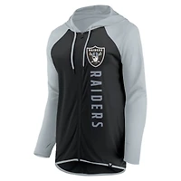 Sweat à capuche entièrement zippé Fanatics pour femmes, noir/argent, Las Vegas Raiders Forever Fan