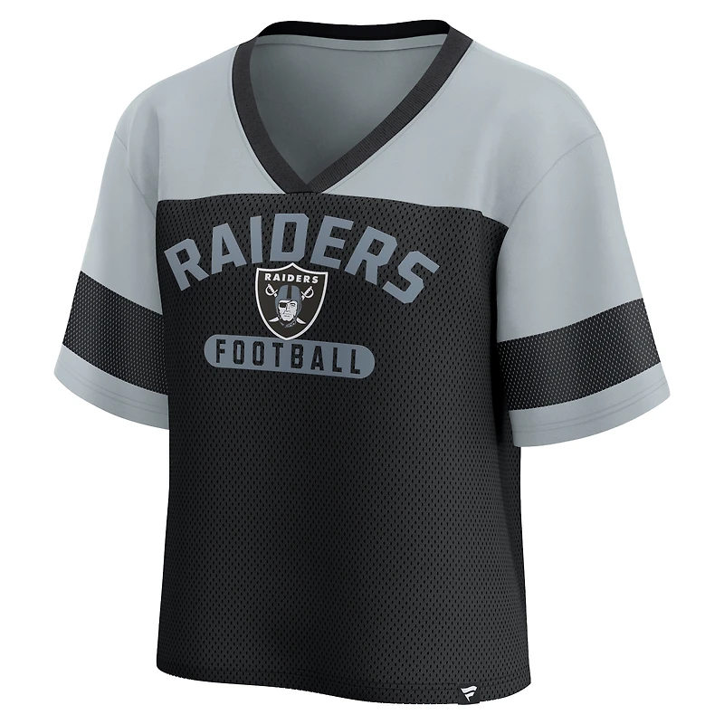 Women's Fanatics  Black/Silver Las Vegas Raiders Homeschool Jersey Poly V-Neck
Fashion Top