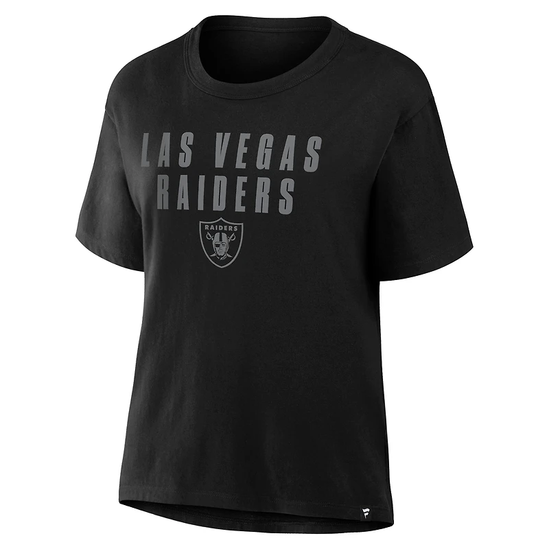 Women's Fanatics Black Las Vegas Raiders Blackout Kneel Down Legacy T-Shirt