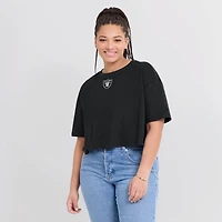 Women's Fanatics Black Las Vegas Raiders Elements Super Soft Boxy Cropped T-Shirt