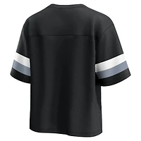 T-shirt court à col en V jersey Fanatics pour femmes, noir, Las Vegas Raiders