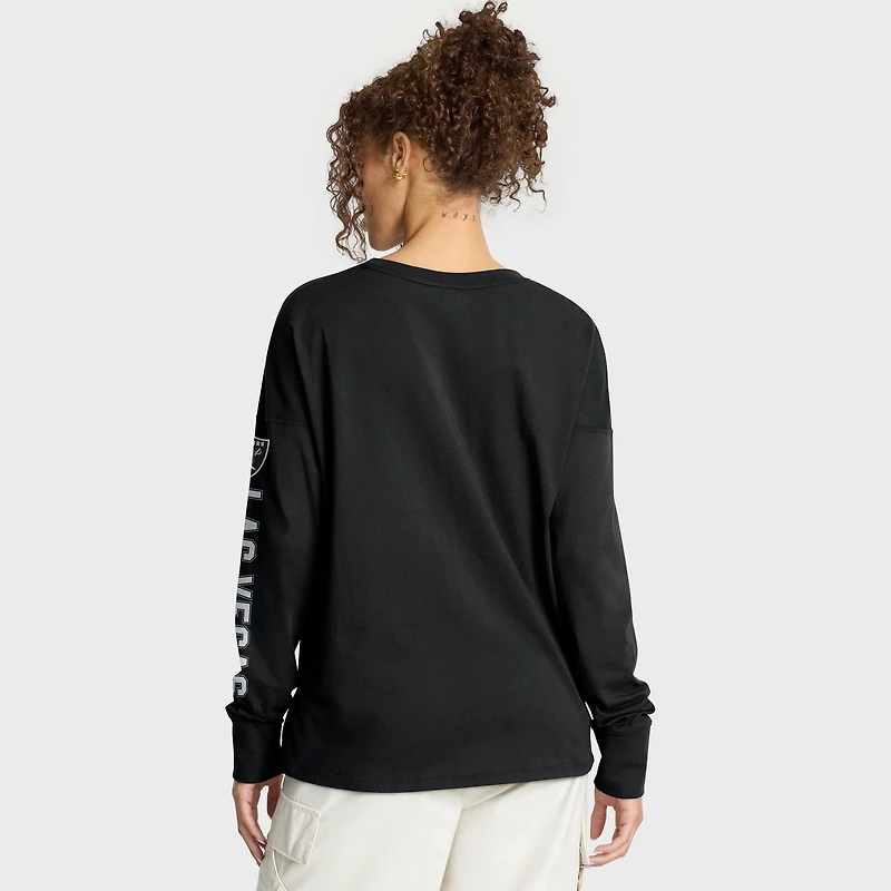 T-shirt à manches longues noir Fanatics pour femme, motif Hometown Legacy des Las Vegas Raiders