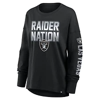 T-shirt à manches longues noir Fanatics pour femme, motif Hometown Legacy des Las Vegas Raiders