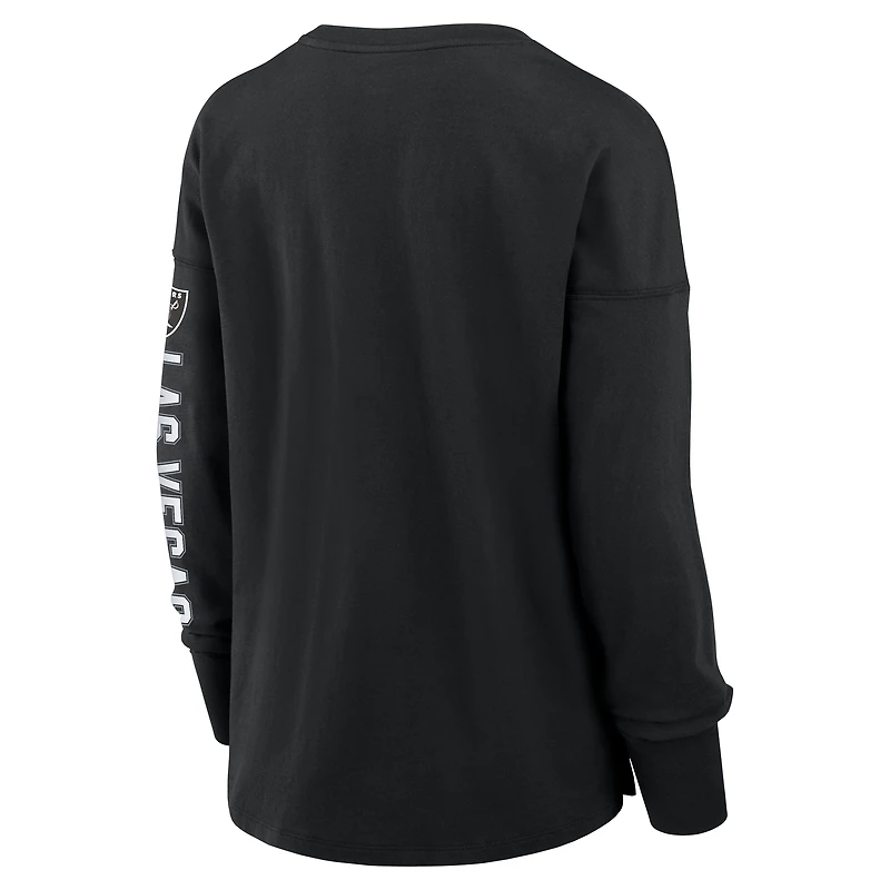 T-shirt à manches longues noir Fanatics pour femme, motif Hometown Legacy des Las Vegas Raiders