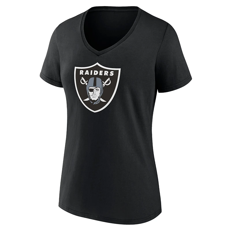 T-shirt noir à col en V pour la fête des mères Raiders de Las Vegas Fanatics femmes