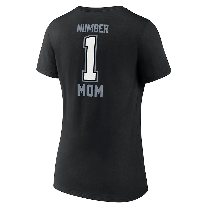 T-shirt noir à col en V pour la fête des mères Raiders de Las Vegas Fanatics femmes