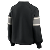 Pull surdimensionné à col montant et manches longues pour femme, motif fanatiques des Las Vegas Raiders, noir