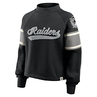 Pull surdimensionné à col montant et manches longues pour femme, motif fanatiques des Las Vegas Raiders, noir