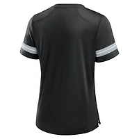 Women's Fanatics Black Las Vegas Raiders Play Script Lace-Up T-Shirt