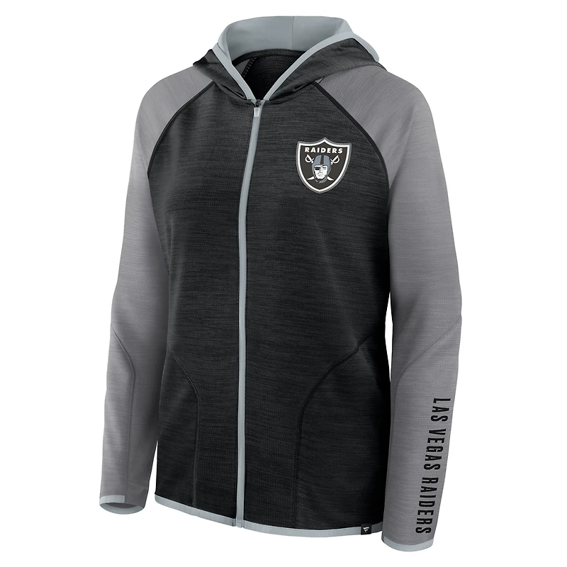 Sweat à capuche zippé noir taille plus pour femme Fanatics des Las Vegas Raiders