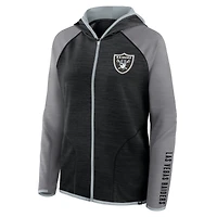 Sweat à capuche zippé noir taille plus pour femme Fanatics des Las Vegas Raiders
